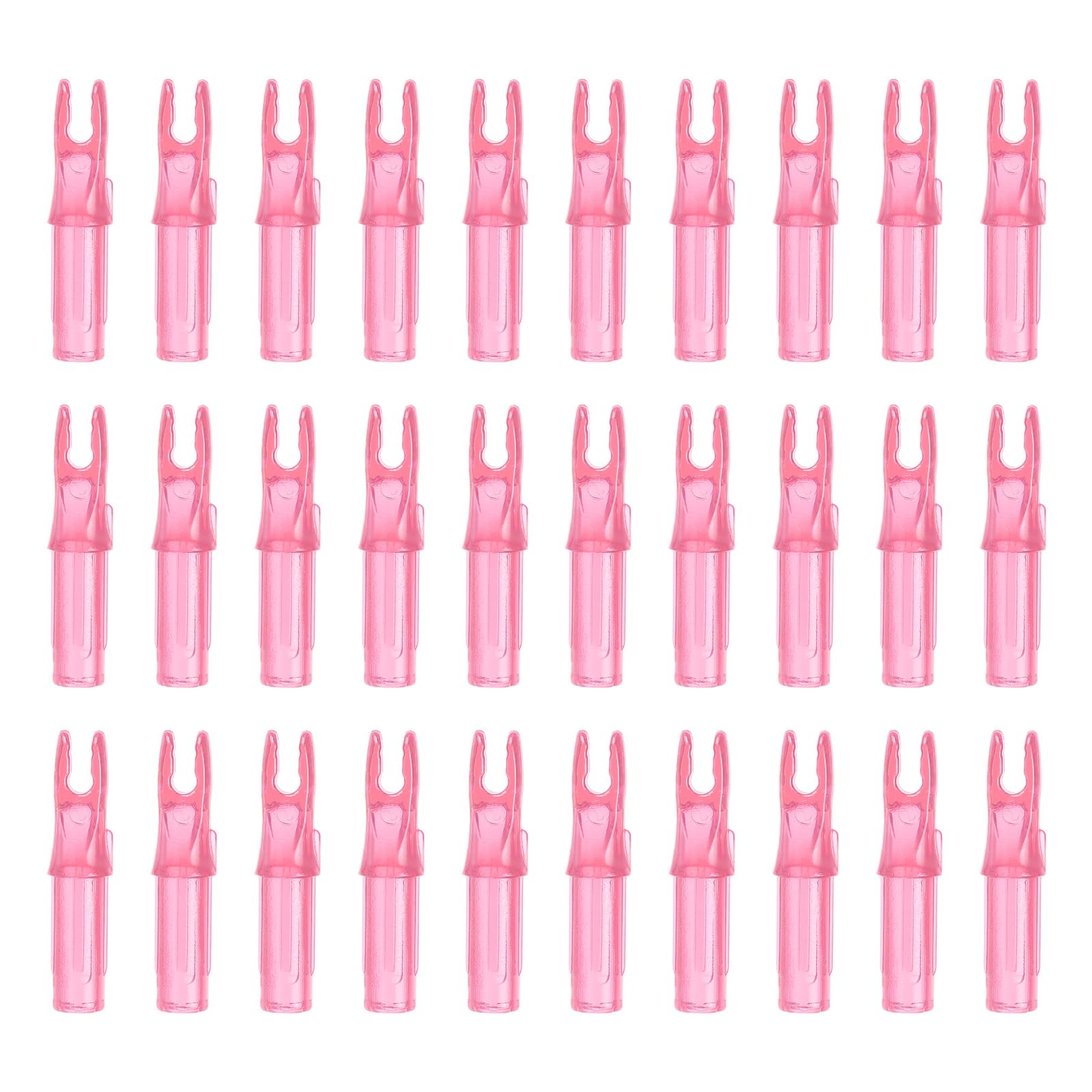 PATIKIL Archery Arrows Nocks 6.2mm, 30 Pack Plastic Insert Arrow Nock Replacement Arrow Tails for Hunting Shooting Compound Recurve Bow, Transparent Pink