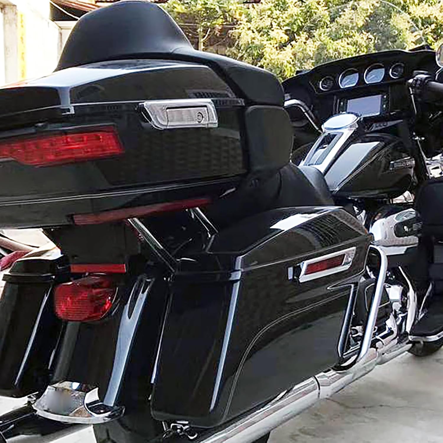 Tour Package Trunk Hinges Latches Tour Trunk Lid Latch with Keys Kit Fit for Harley Touring Road King Road Glide Street Glide Electra Glide Ultra Classic 2014-2024 (Chrome)