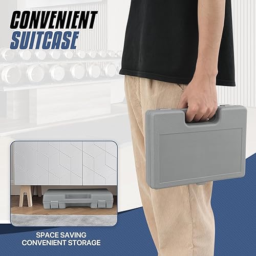 Miniatura 9 de MADOG - Mancuernas ajustables de 1030 libras con placas de pesoconector, mancuernas de mano con mango de metal antideslizante, pesas libres para