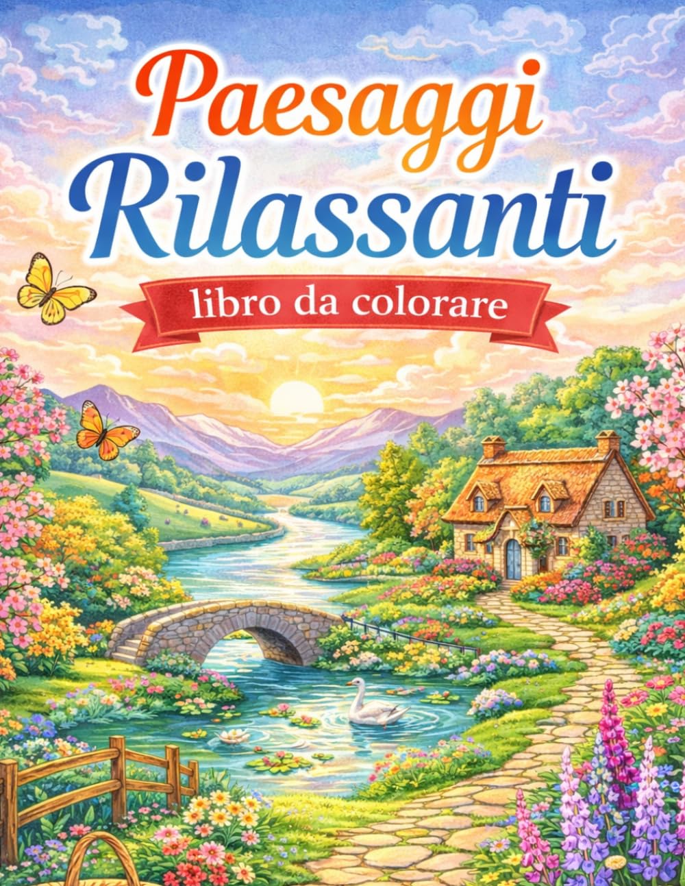 Libro da colorare Paesaggi Rilassanti: 84 pagine in grande formato per il tuo relax: paesaggi incantati, ispirazione e calma per adulti. Ideale anche per anziani e principianti.