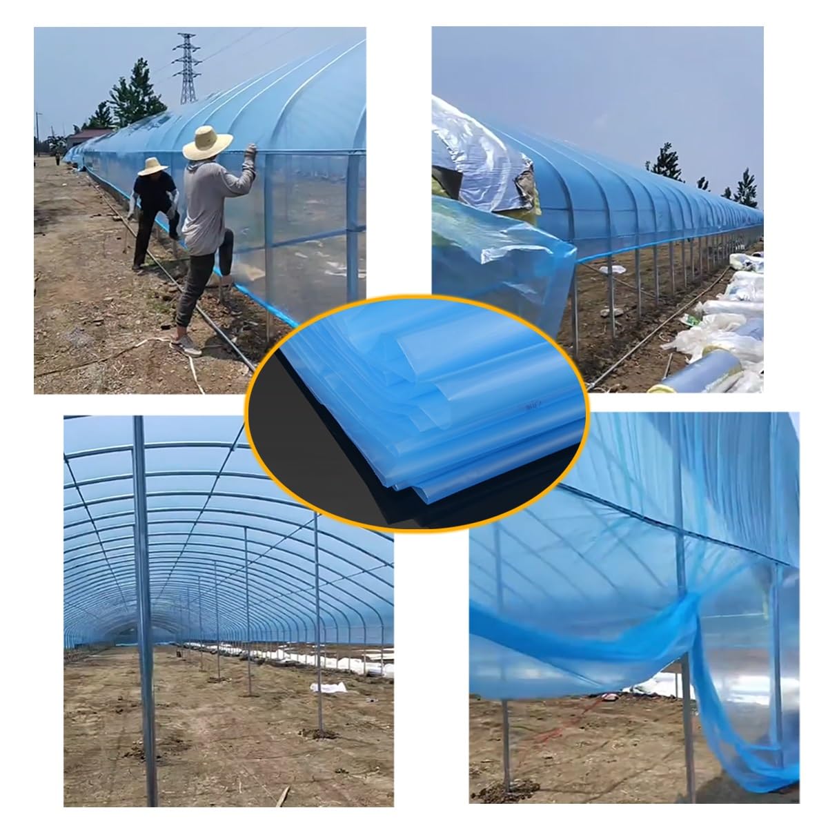 Lámina de plástico transparente para invernadero de jardín, cubierta de invernadero, protección de techos, material de polietileno (15 x 20 m)