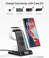 Vista 6 de Cargador inalámbrico para Samsung, estación de carga inalámbrica 3 en 1 para Samsung Galaxy S25 Ultra/S24 Ultra/S23/S22/Note 20/Z Flip 7/Fold 6