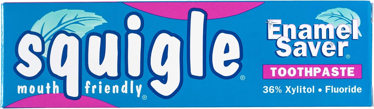 Squigle Enamel Saver Toothpaste, 36% Natural Xylitol, SLS Free With Fluoride, Prevent Mouth Ulcer, Canker Sore, Bad Breath