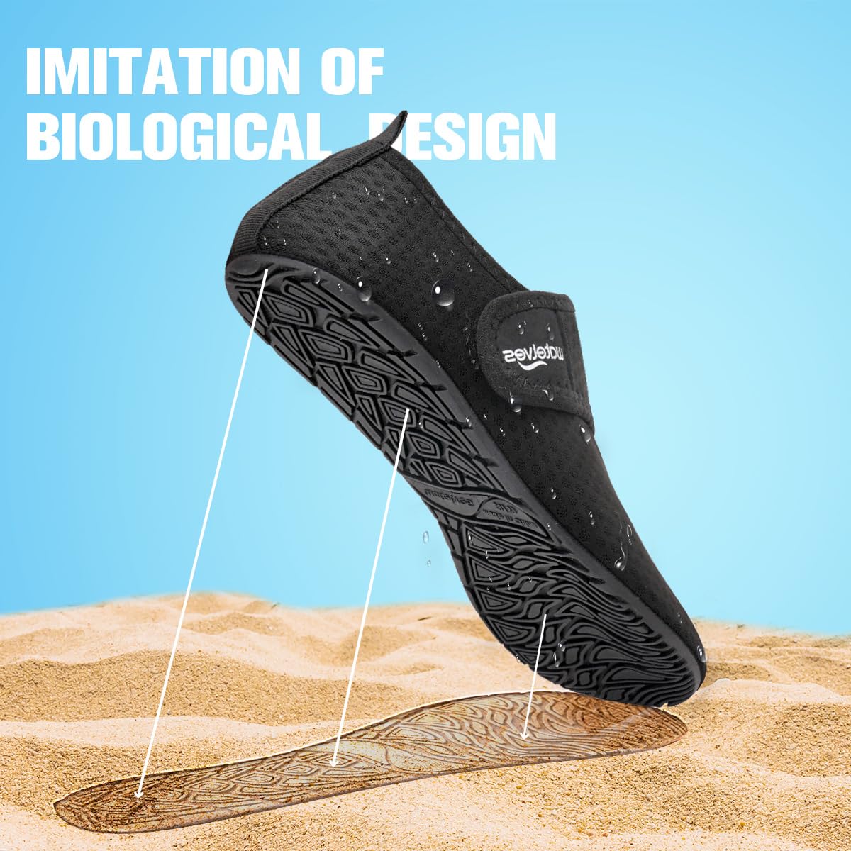 WateLves Zapatos de Hombres natación Agua Mujeres de Playa Aquashoes Secado Descalzos rápido Transpirables de surfplaya Piscina Yoga Unisex