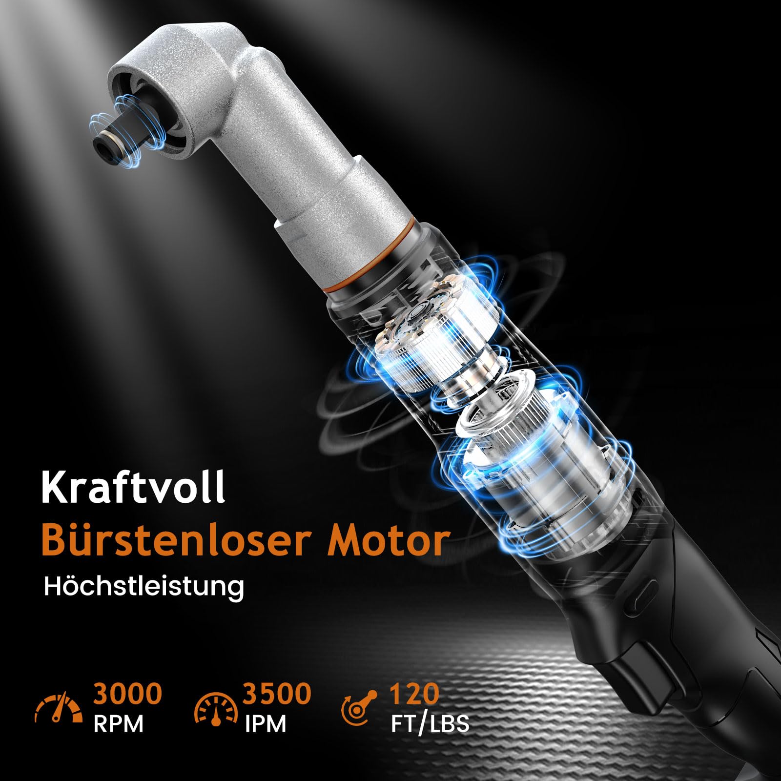 Akku-WinkelKombischrauber für Makita 18V – Mit 1/2" Stecknuss- & 1/4" Bit-Antrieb 6 Geschwindigkeiten 360° schwenkbarer Kopf – für Auto, Handwerk & Heimwerken (ohne Akku)