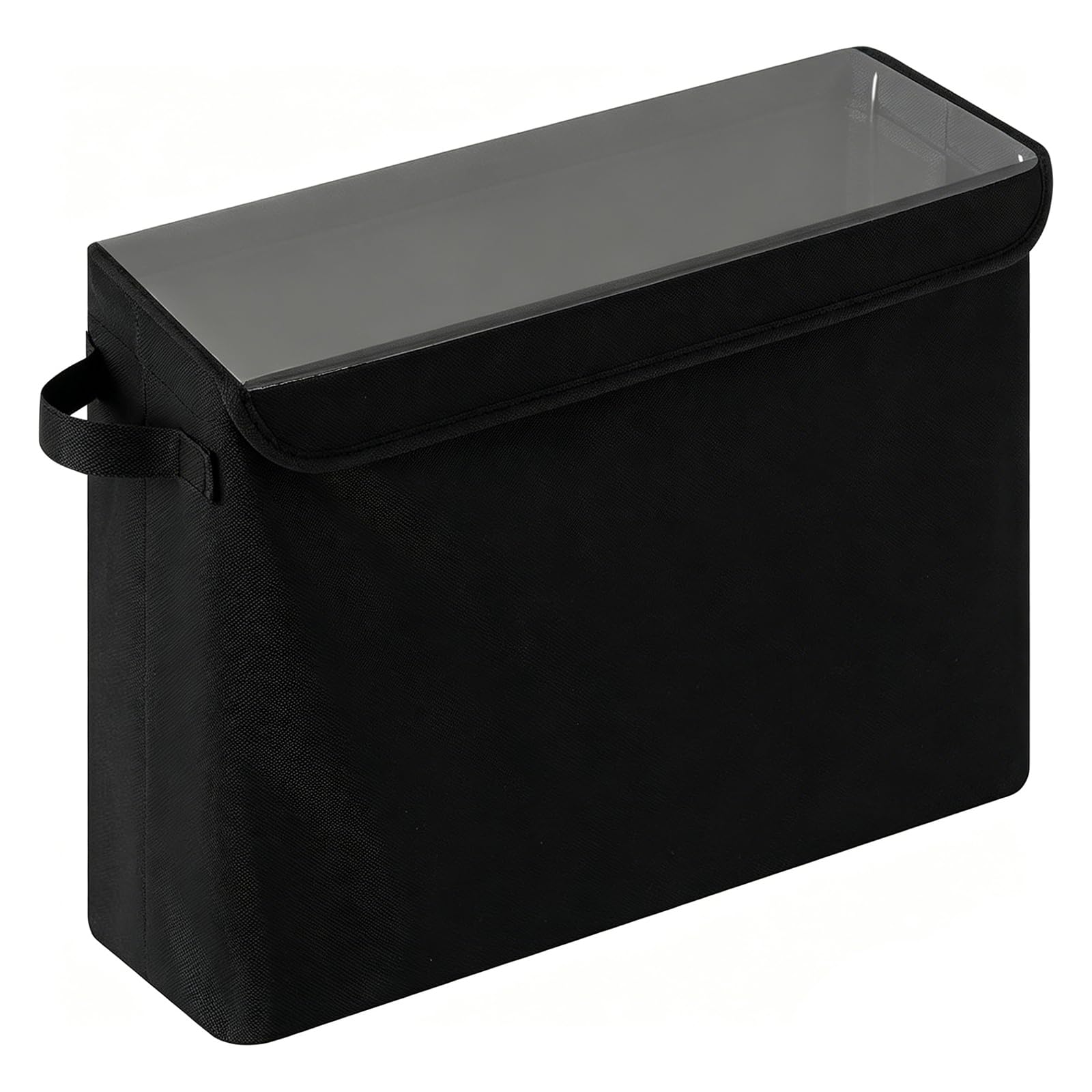 Toilet Tissue Holder Basket with Clear PVC Lid Folding Storage Basket Bathroom Storage Container Tissue Holder with Clear PVC Lid