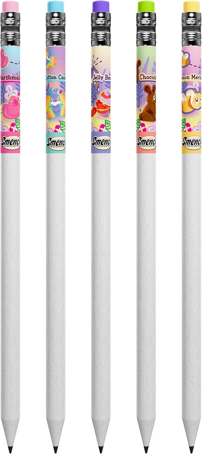 Spring Smencils - HB #2 Scented Pencils, 5 Count, Gifts for Kids, School Supplies, Classroom Rewards, Easter basket stuffers