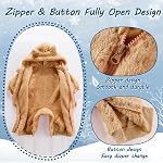 AiWMGL Baby Bear Hooded Fleece Romper Snowsuit | Cozy one-piece fleece jumpsuit with full-zip and elastic cuffs for winter.