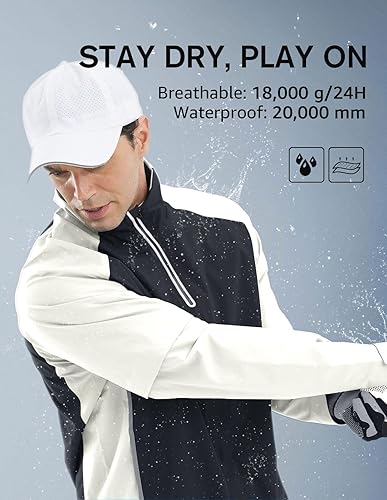 Miniatura 3 de FIT SPACE Trajes de lluvia de golf impermeables para hombre, chaquetas de lluvia y pantalones para todos los deportes