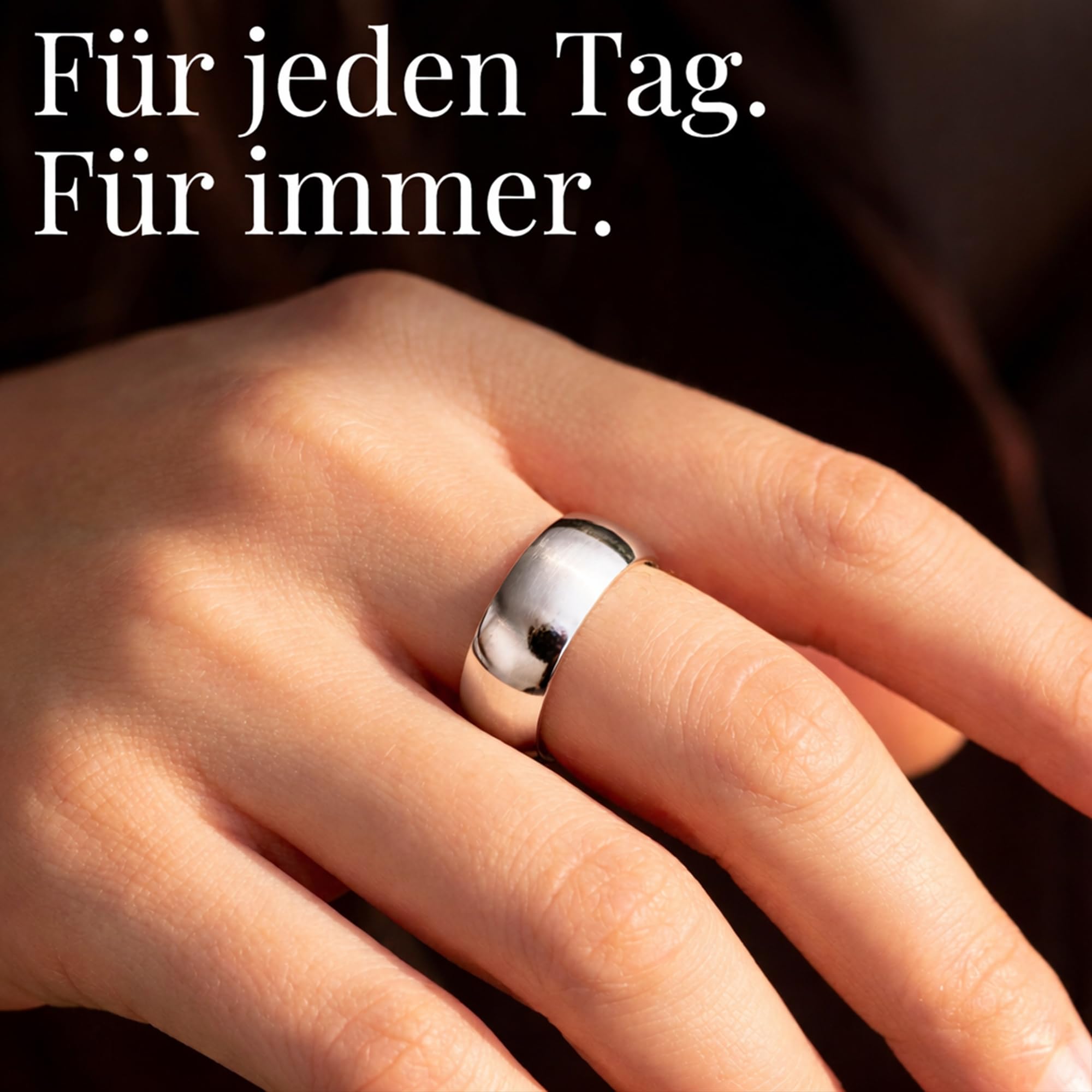 meditoys · Anello in acciaio inox per uomo e donna · Anello 8,10 o 12 mm di larghezza · argento opaco/spazzolato o argento lucido lucido