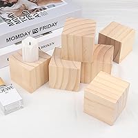Vista 4 de 12 paquetes de bloques de madera para manualidades, cubos de madera de pino de 3.15 pulgadas, cubos de madera para pintar, sellar, decorar