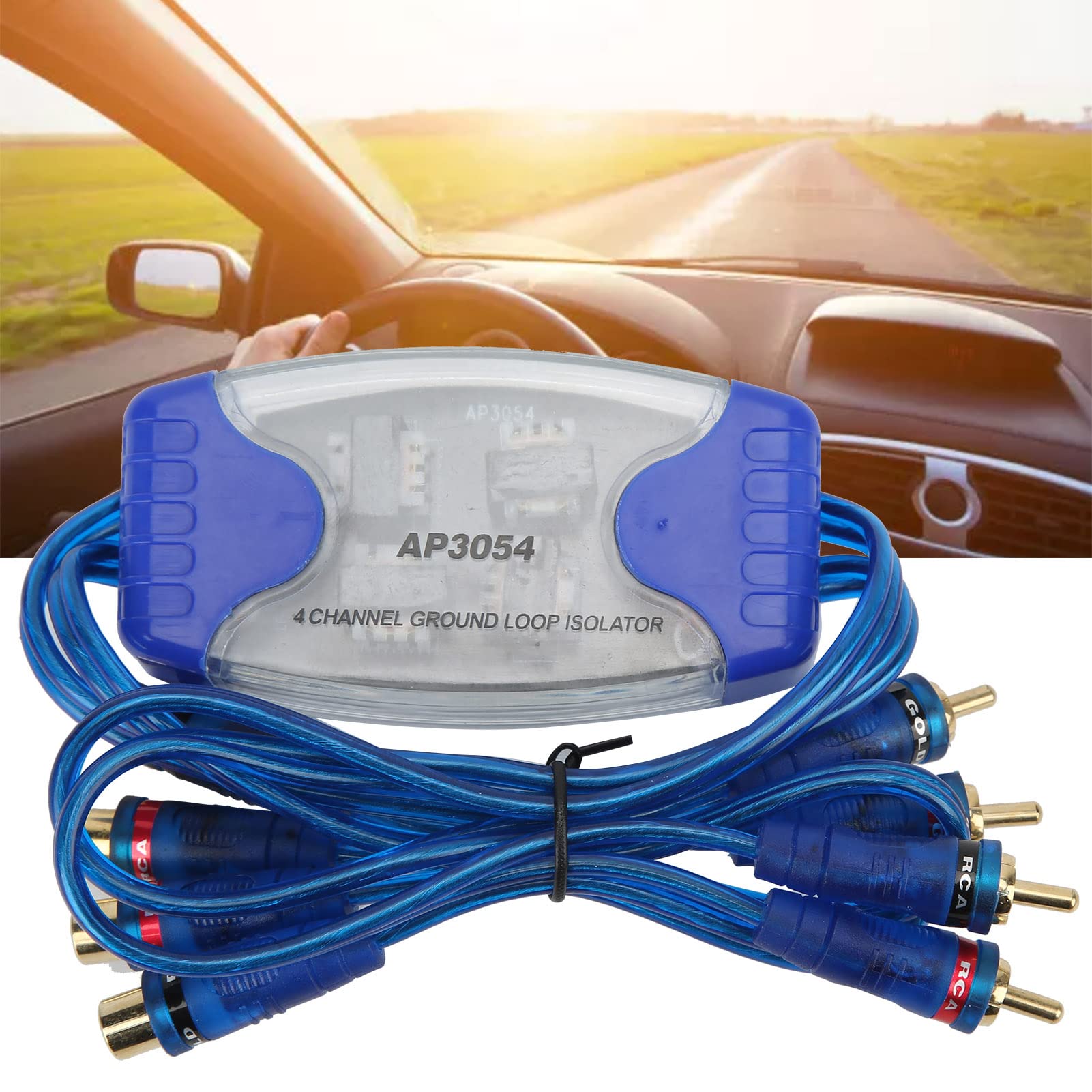 Ground Loop Isolator, Noise Reduction Gold Plated RCA Noise Filter Ground Loop for Automotive