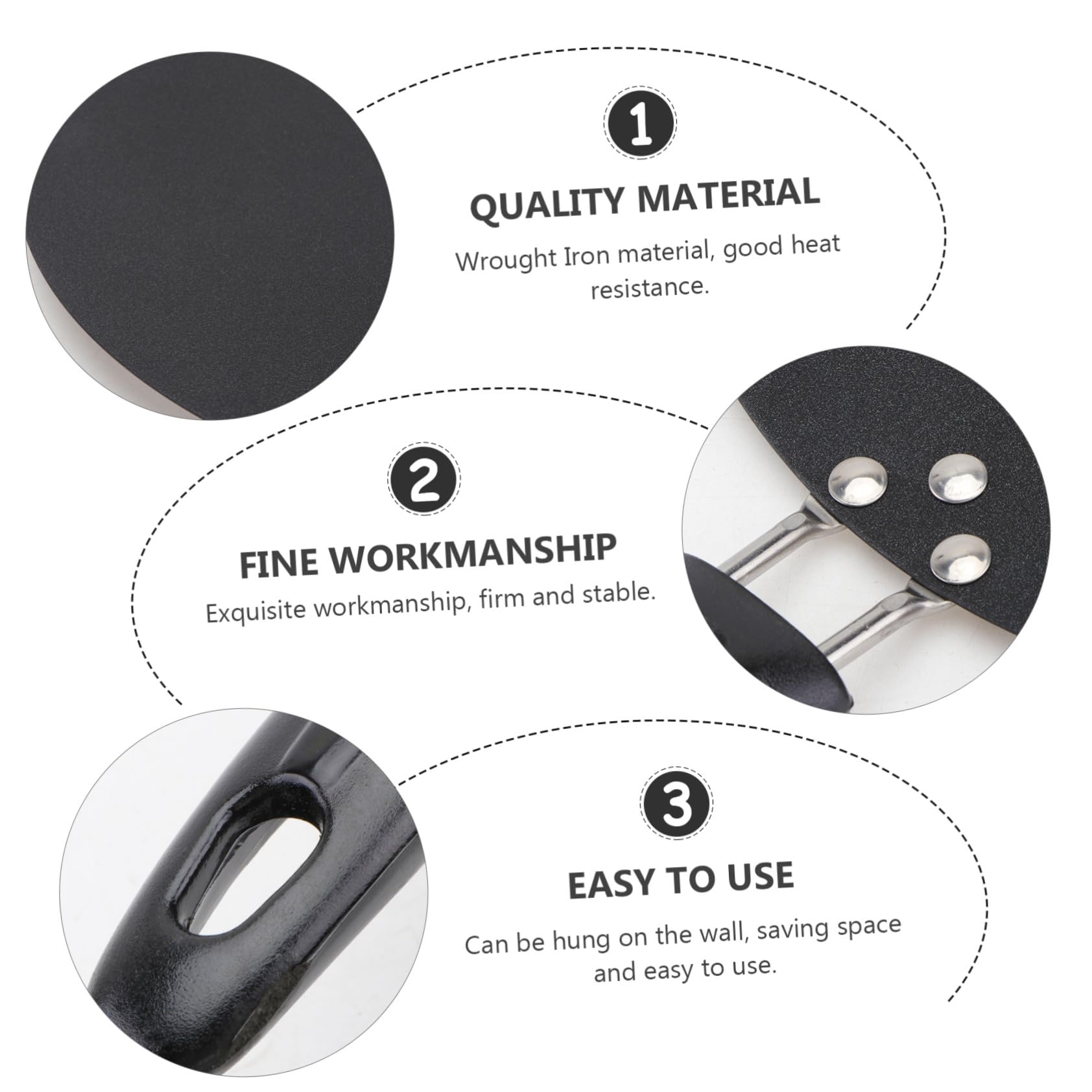 Cabilock Sartén Antiadherente Hierro para Tortillas y Bistec, Compatible Inducción y Gas, Tamaño Mediano, Utensilio Cocina Doméstica para Freír y Asar, Uso en Hogar