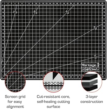 Dahle Vantage Self Healing Double-Sided Cutting Mat with Grid a3