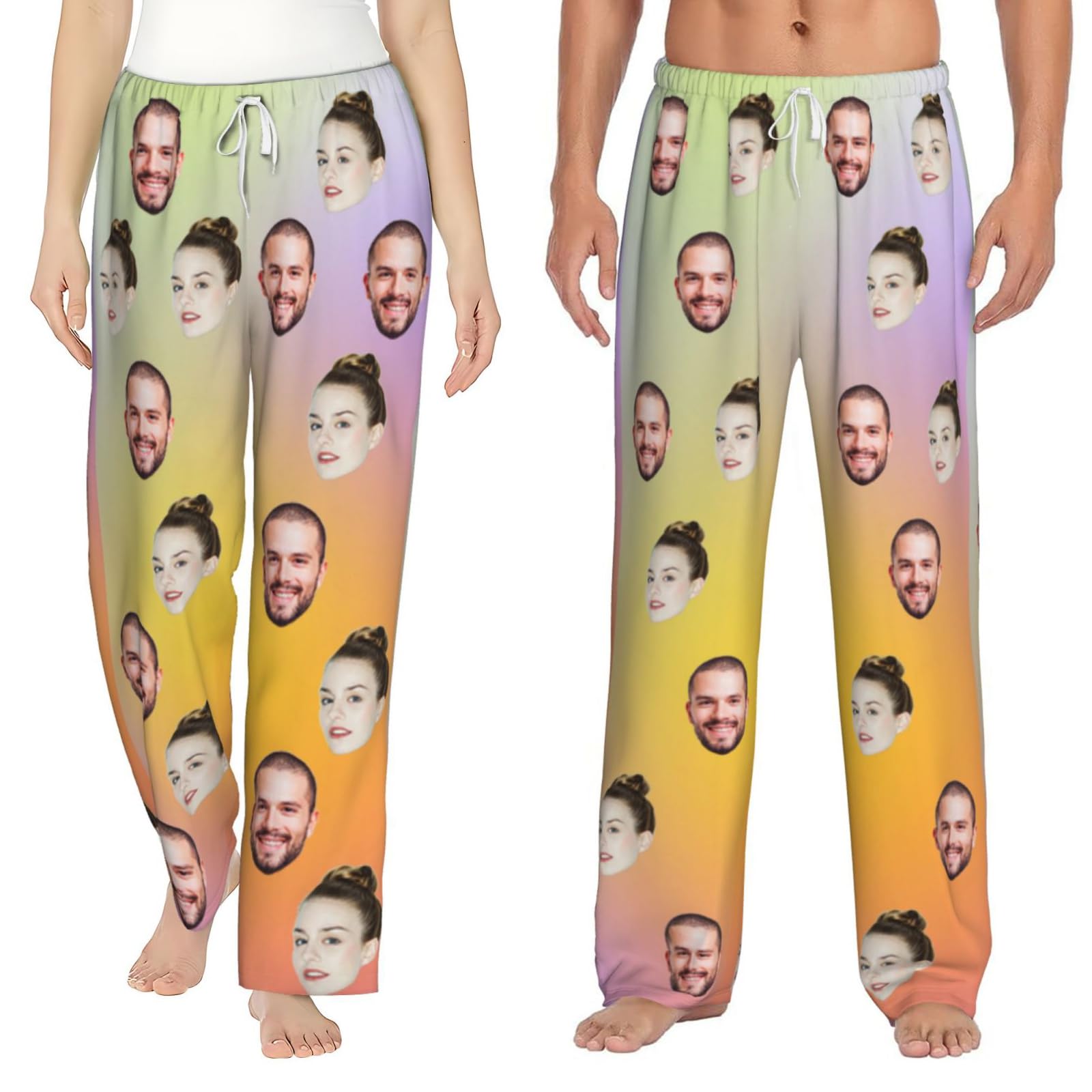 GZYZXP Custom Pyjama Pants with Face Photo, Personalized Casual Pj Bottoms, Photo Pyjama Bottoms, with Photo Face Personalised Photo PJs, Custom Pajama Sleepwear Bottoms with Pockets