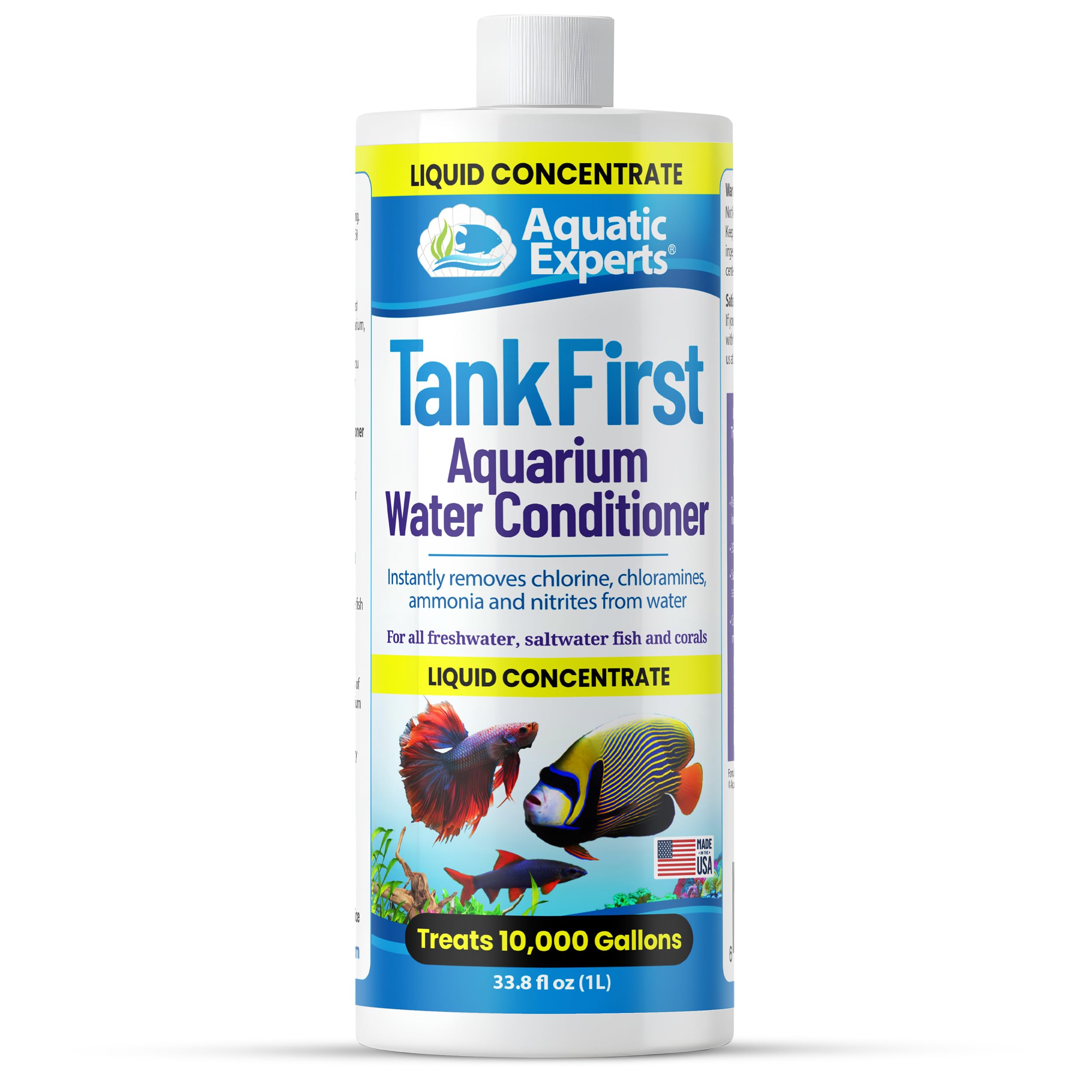 TankFirst Complete Aquarium Water Conditioner - Fish Water Conditioner, Instantly Removes Chlorine, Chloramines, and detoxifies Ammonia from Fish Tank