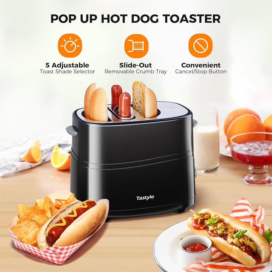 Hot Dog Roller Elite Gourmet EHD-051B Hot Dog Toaster Oven, 30-Min