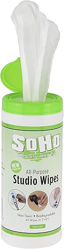 Vista 2 de SoHo Urban Artist Toallitas para múltiples superficies, 120 unidades, 3 recipientes, no tóxicas, biodegradables, para mantenerse frescas
