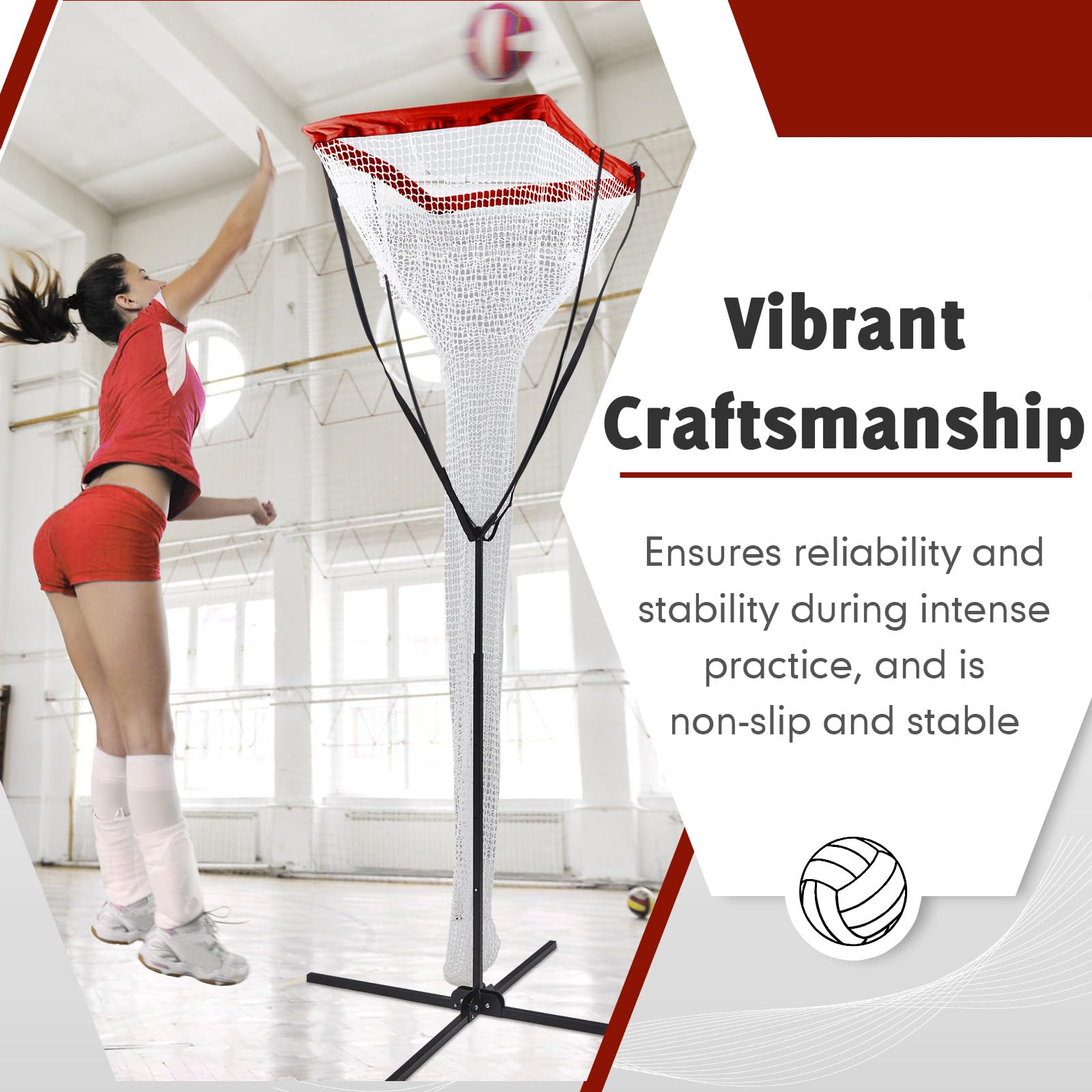 Liliful Red de entrenamiento de voleibol, equipo de entrenamiento de altura ajustable para práctica en interiores y exteriores, adecuado para servir, pinchar y configurar equipos de entrenamiento