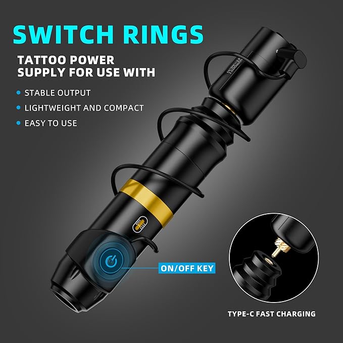 Kit Máquina Tatuar Rotativa Inalámbrica 1500mAh 20 Agujas 7 miniatura 5