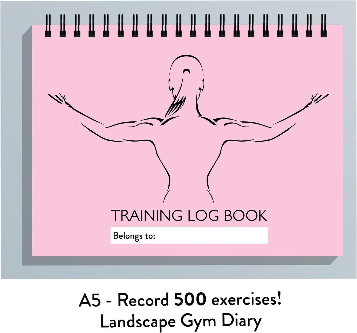 GYM DIARY LOG BOOK, EXERCISE DIARY, WEIGHT, REPS & SETS TRACKER, PROTEIN TRACKER, PINK