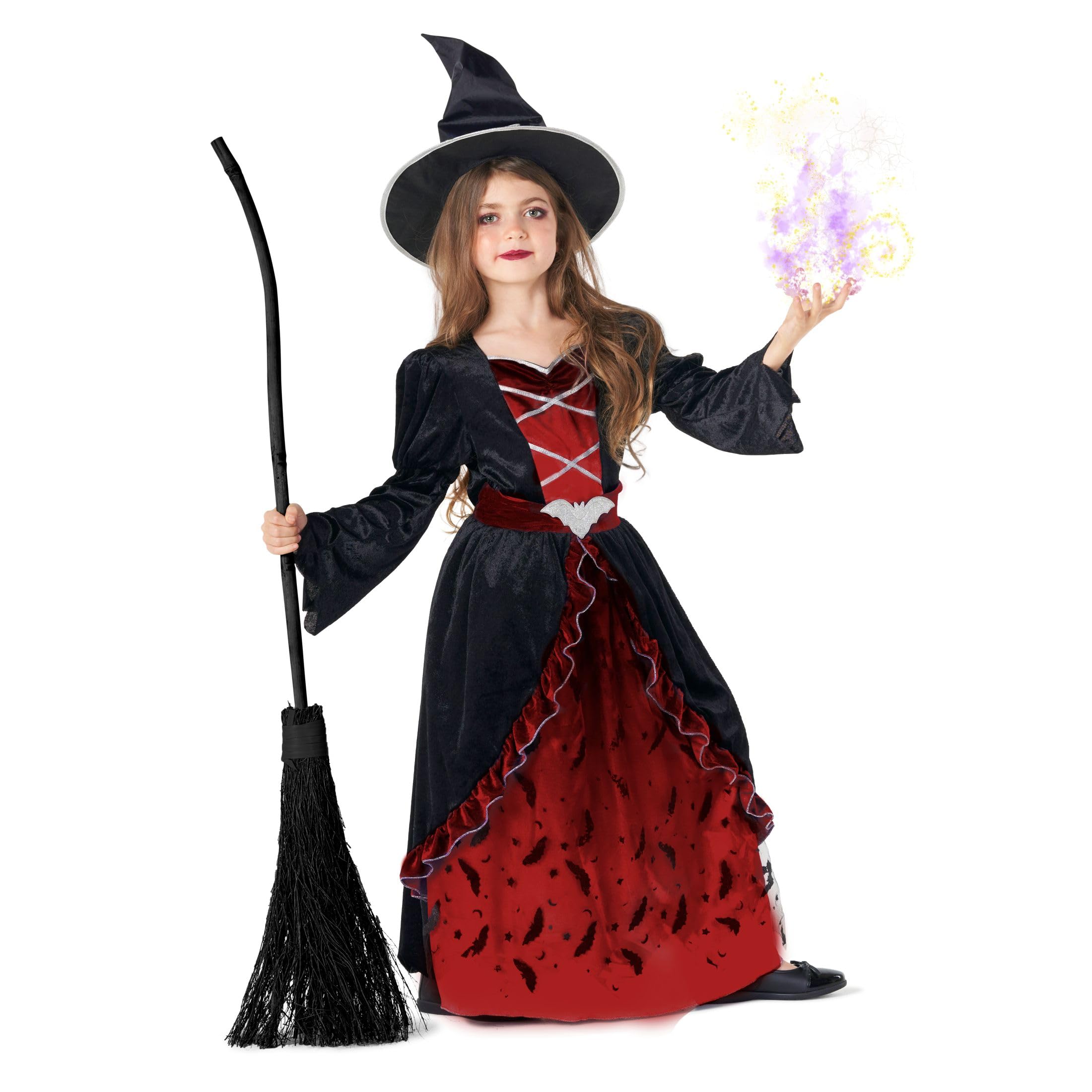 Morph Disfraz Bruja Niña Rojo, Disfraz Brujo Niña, Traje Bruja Niña, Disfraz Halloween Bruja, Disfraz Niña Bruja Halloween, Disfraces Bruja Niña, Disfraz Halloween Niña Bruja