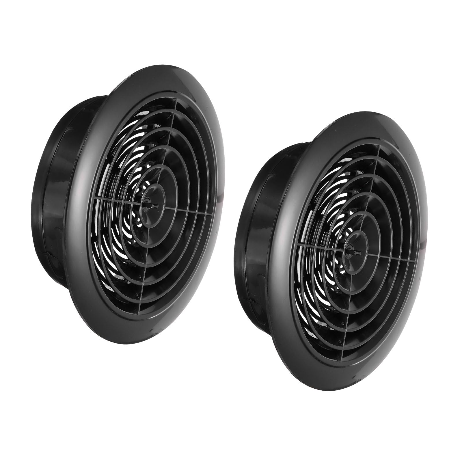 PATIKIL 8 Inch Round Air Vent Cover, 2 Pack Soffit Vents ABS Adjustable Ceiling Vent Covers Air Vent Louver for Bathroom Kitchen Living Room Ventilation System, Black
