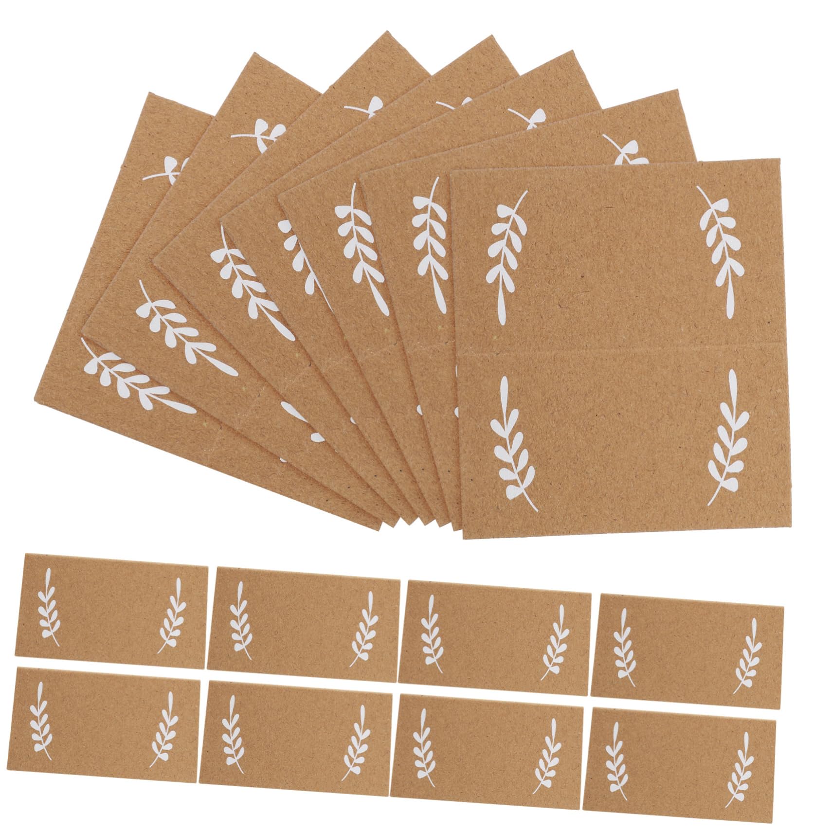 STOBOK 400stücke Tischplatzkarten Muster Beschreibbare Namenskarten Für Hochzeiten Und Aufgeklappt Gefaltet Kraftpapier