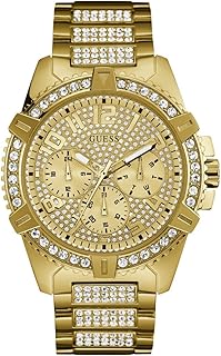 ساعة يد بحركة كوارتز وعرض انالوج وسوار من الفولاذ المقاوم للصدأ للرجال من جيس، لون ذهبي، W0799G2