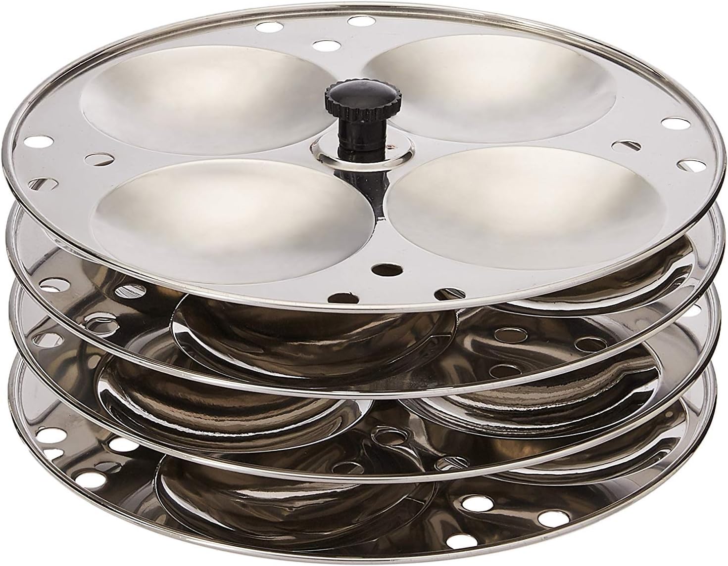 JOLLY 100% STAINLESS STEEL,IDLI MAKER.IDLI STAND,KITCHEN APPLIANCES,4 PIECE STAND - Fastest Delivery By DHL