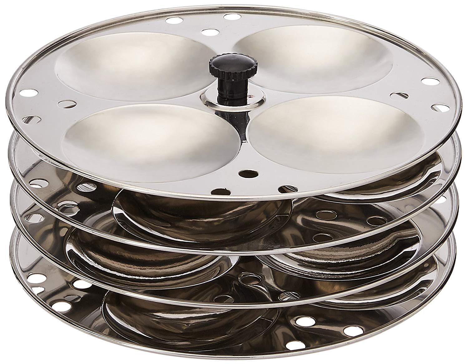 JOLLY 100% STAINLESS STEEL,IDLI MAKER.IDLI STAND,KITCHEN APPLIANCES,4 PIECE STAND - Fastest Delivery By DHL