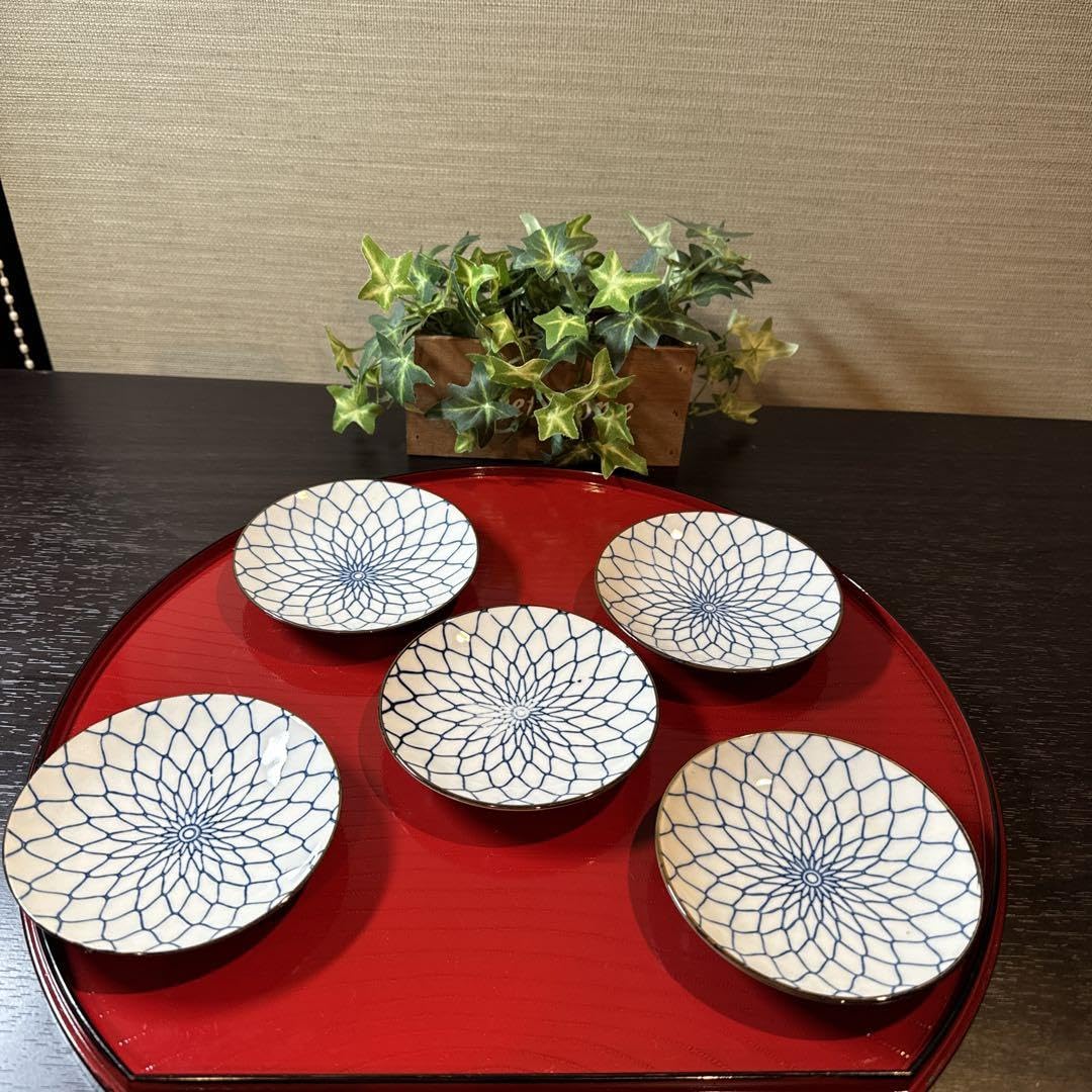 Amazon.co.jp: レトロ 有田焼 肥前焼 萬泉 豆皿 銘々皿 網目 5枚