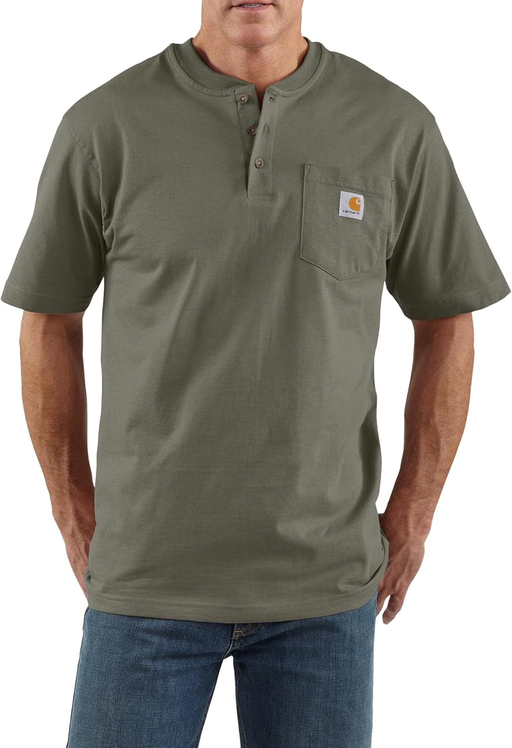 Carhartt Men's Loose Fit Heavyweight Short-Sleeve Pocket Henley T-Shirt - Image 2