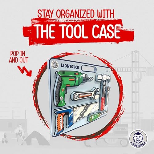 Miniatura 5 de Liontouch Juego de herramientas para niños pequeños  Hoja de espuma con un taladro eléctrico de juguete, martillo, sierra, destornillador, llave y