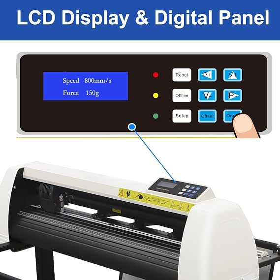 Vinyl Cutting Machine, 38.5 Vinyl Printer Plotter Cutter with Signmaster Software & Design Gallery, 256M Large Memory Decal Sticker Cutting Machine for Film Car Decal Card Heat Transfer Material