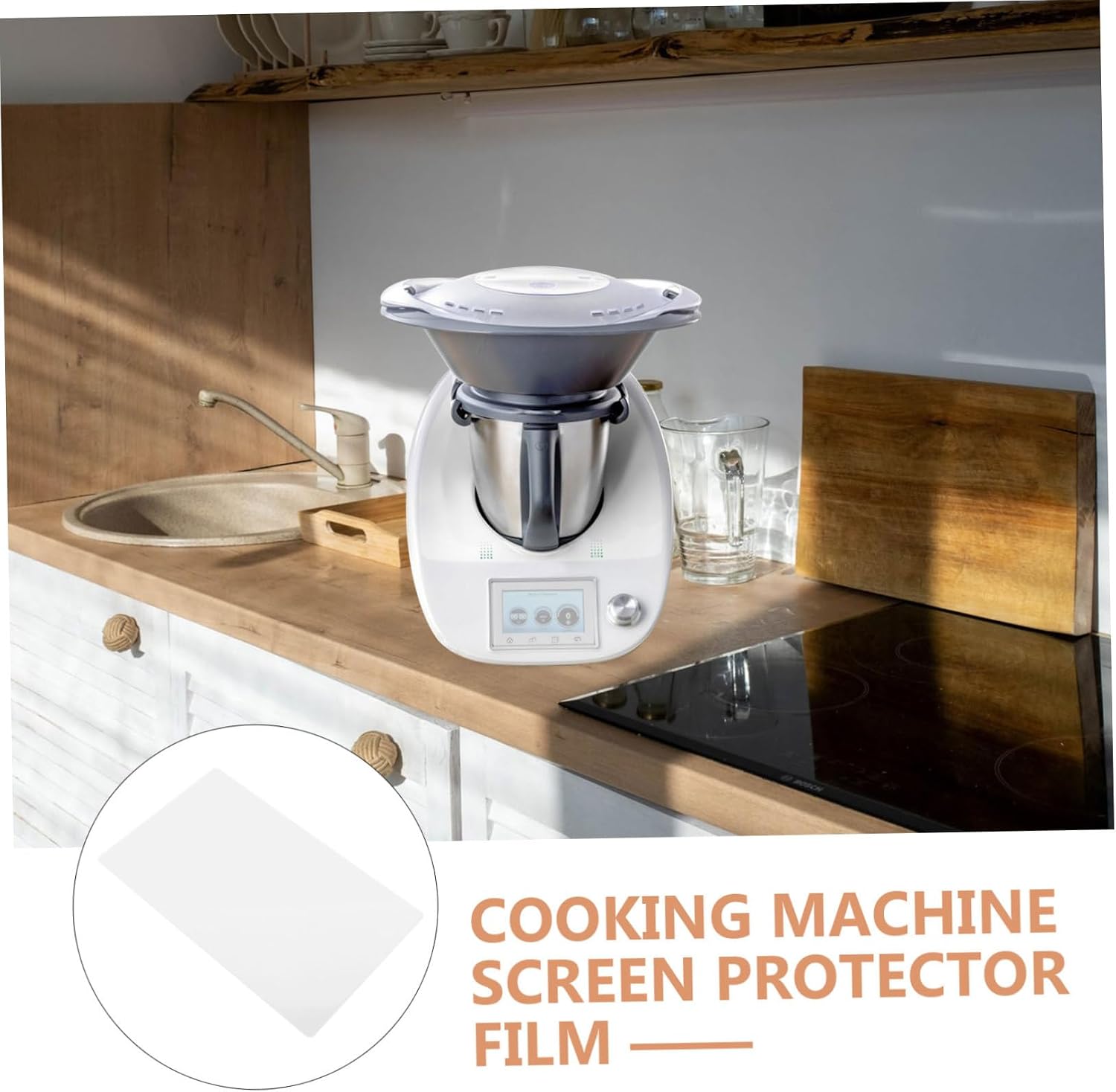 Outanaya Screen Cover Glass Screen Protector Scratch Resistant Impact High Definition Easy to Install Cooking Machine Accessory