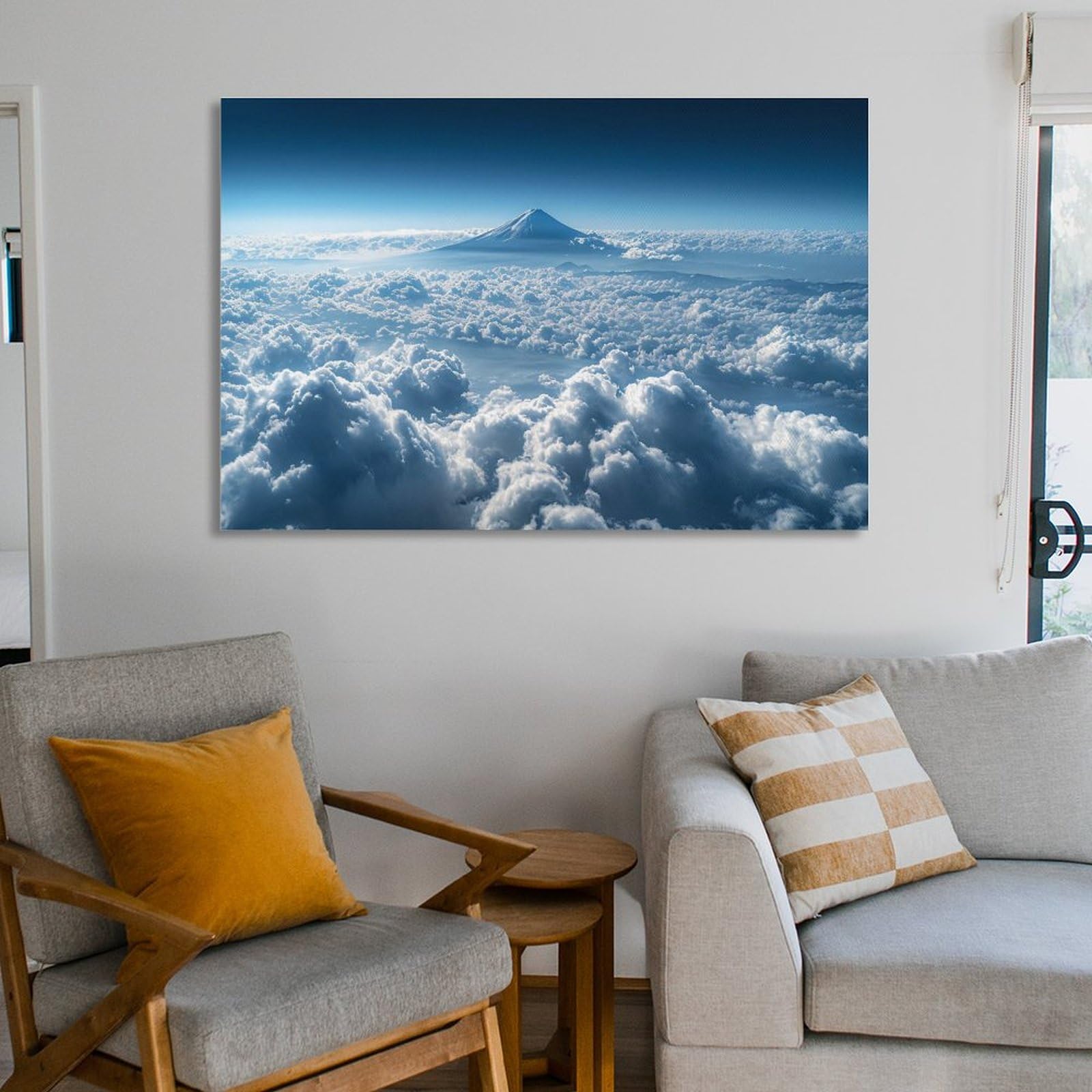 Amazon.co.jp: 絵画 富士山の雲と霧の遠景インテリア 絵画 美しい日本
