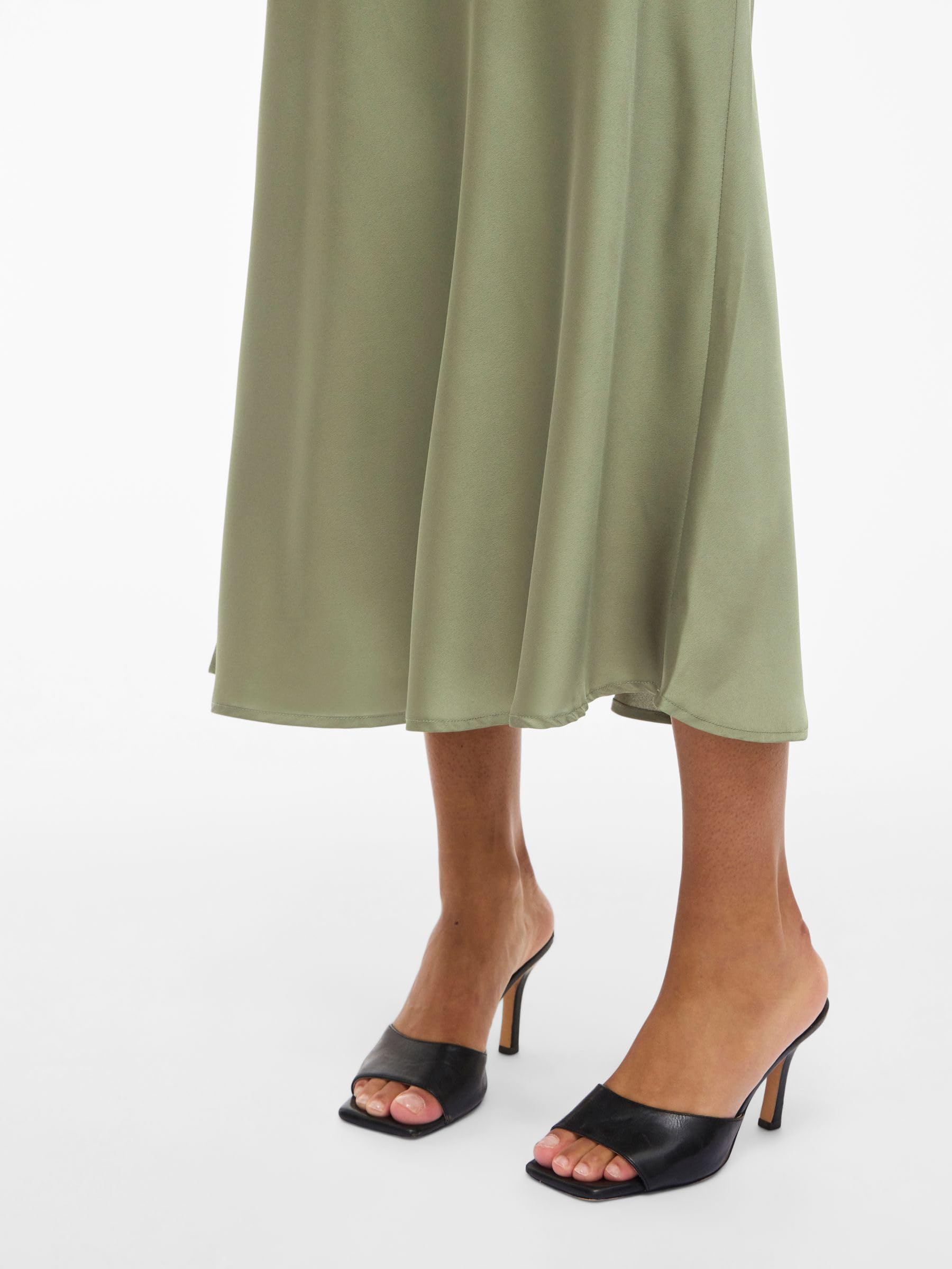 Vila Damska spódnica satynowa Hw Long Skirt-Noos, khaki-zielony (Oil Green), 44