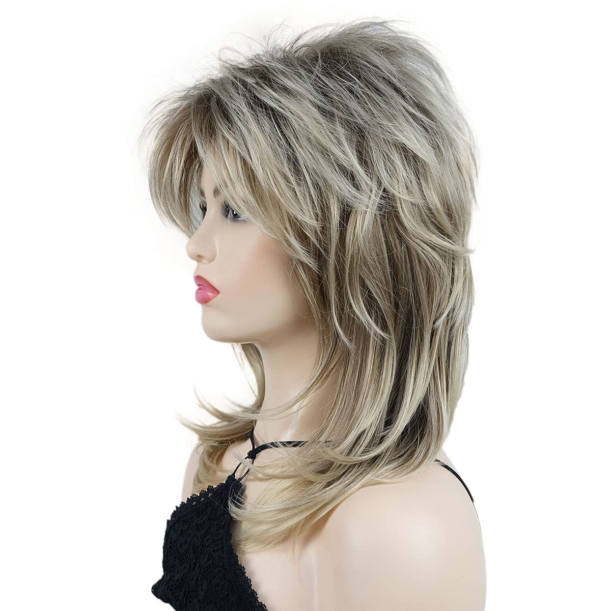 Amazon.com : Wiginway Shaggy Layered Wig with Bangs  display picture 2