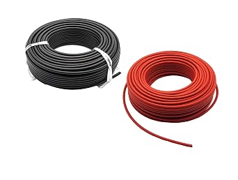 Solarsys  - 50m Solar Panel Extension Cable, One Red and One Black 4 mm  Kit - 1500V DC Classified - Quality Double Insulated Wire 50M, 4 mm