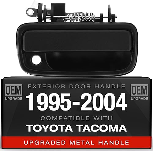 Repuesto de manija exterior para puerta del pasajero delantero, metal mejorado, compatible con Toyota Tacoma 1995-2004, negro texturizado, OEM
