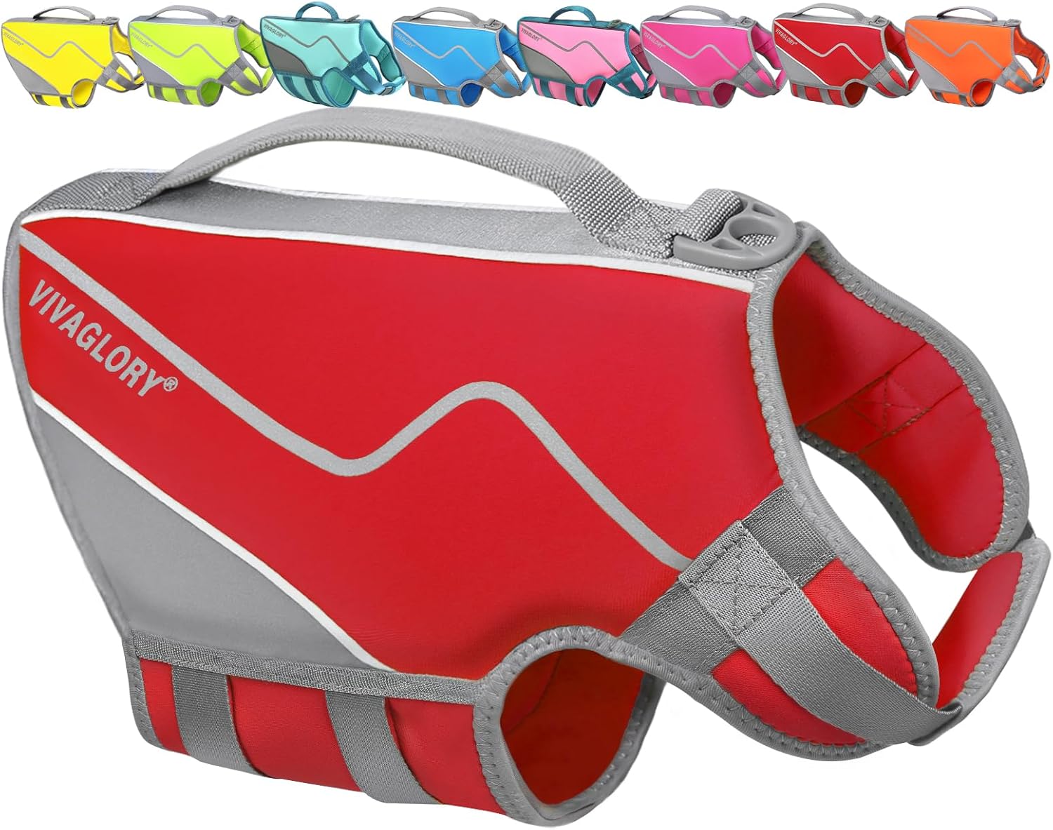 VIVAGLORY Neoprene Dog Life Vest, Dog Life Jacket for Swimming & Boating, Buoyancy & Comfort for Puppy Doggy, Swimming Vest with Handle, S, Cyan