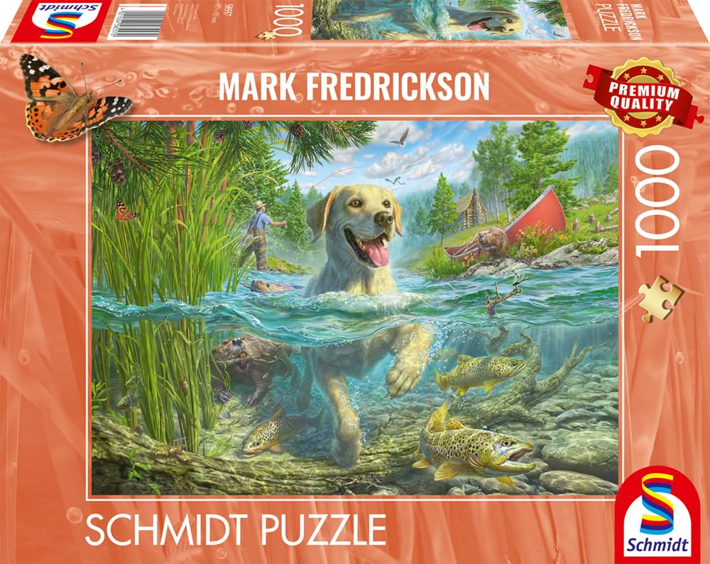 Puzzle Mark Fredrickson - Labrador fishing - 1000 pièces - Schmidt