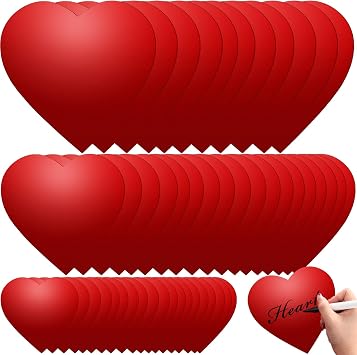 Ctosree 200 Pcs Heart Paper Cutouts 3 Sizes 12 8 4 Red Double Sided Heart Shape Paper for Valentines Day Craft Classroom Bulletin Board Display Party Decor