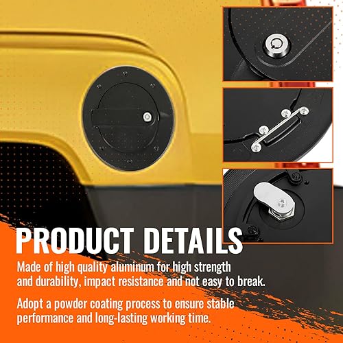 Miniatura 5 de HECASA Cubierta de tapa de gas con bloqueo compatible con Hummer H3 H3T 2003-2010 Puerta de llenado de tanque de combustible con cerradura