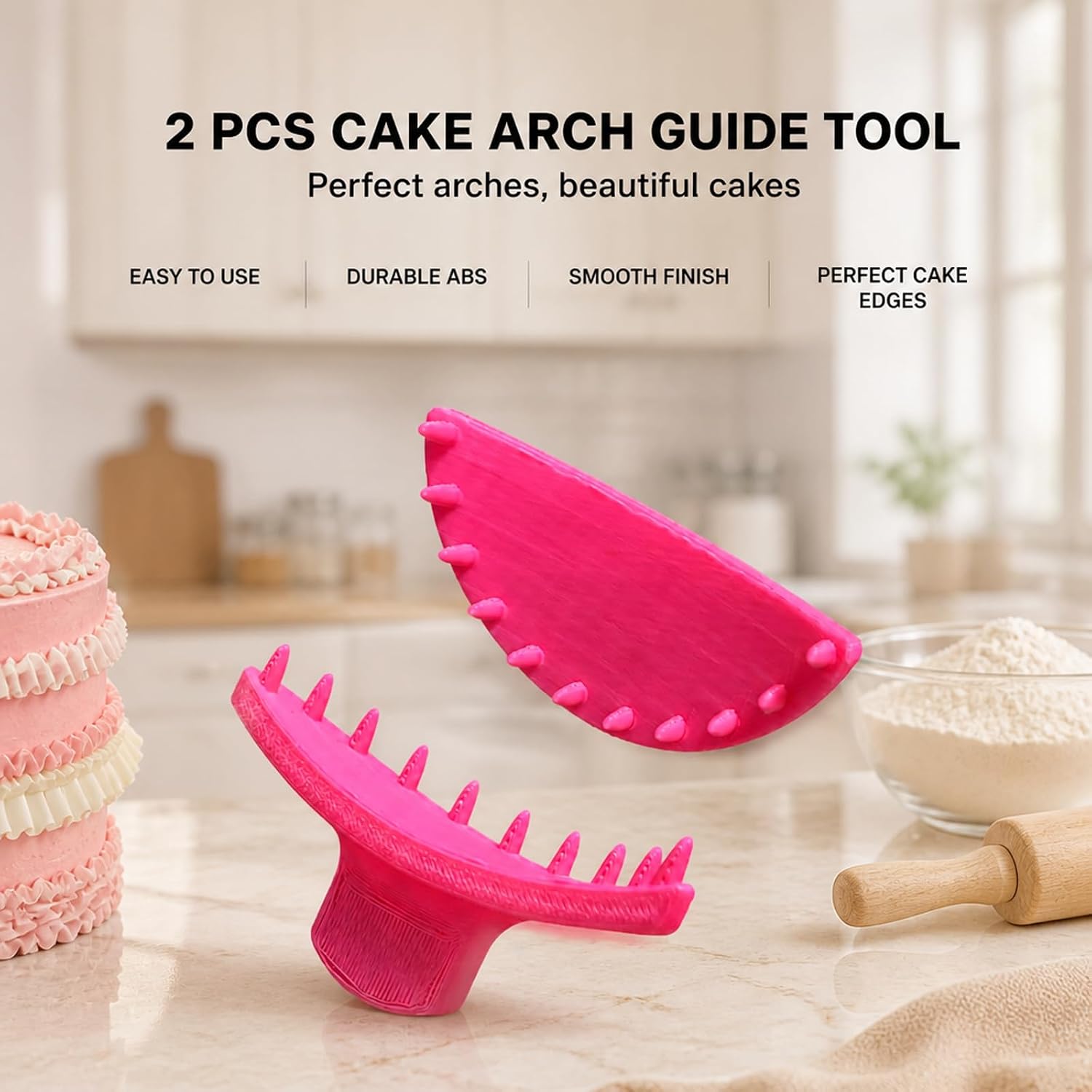 Pink ABS Cake Decorating Tools Kit, Mini Cake Mold with Stainless Steel Icing Tips and Disposable Pastry Bags, Multifunctional Cake Frosting Supplies for DIY Cake Decoration