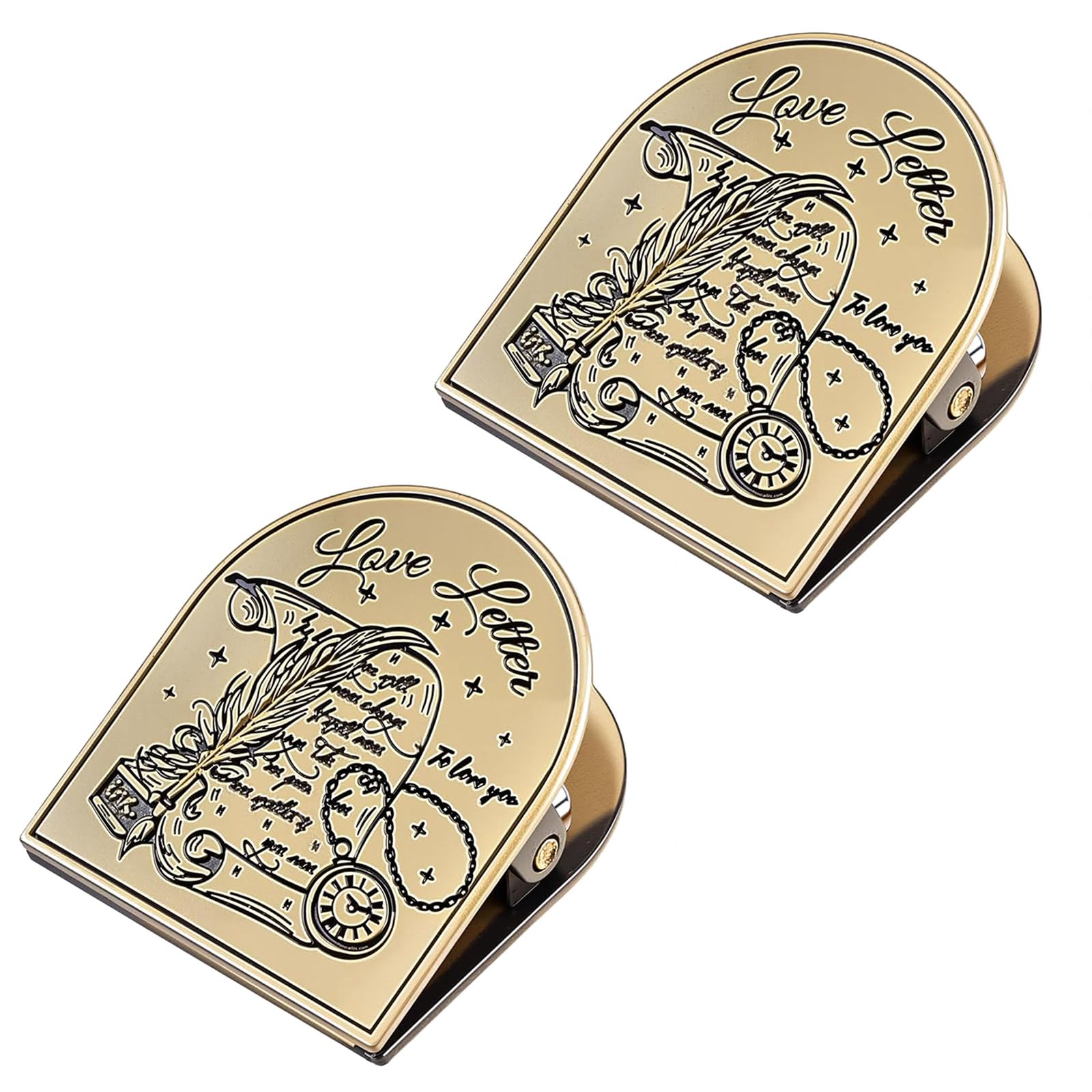 XuQiZZpp 2Pcs Retro Note Paper Clip Bookmarks Page Clips Scrapbooking Clip Document Receipt Clamp For Journal Planner Notebook