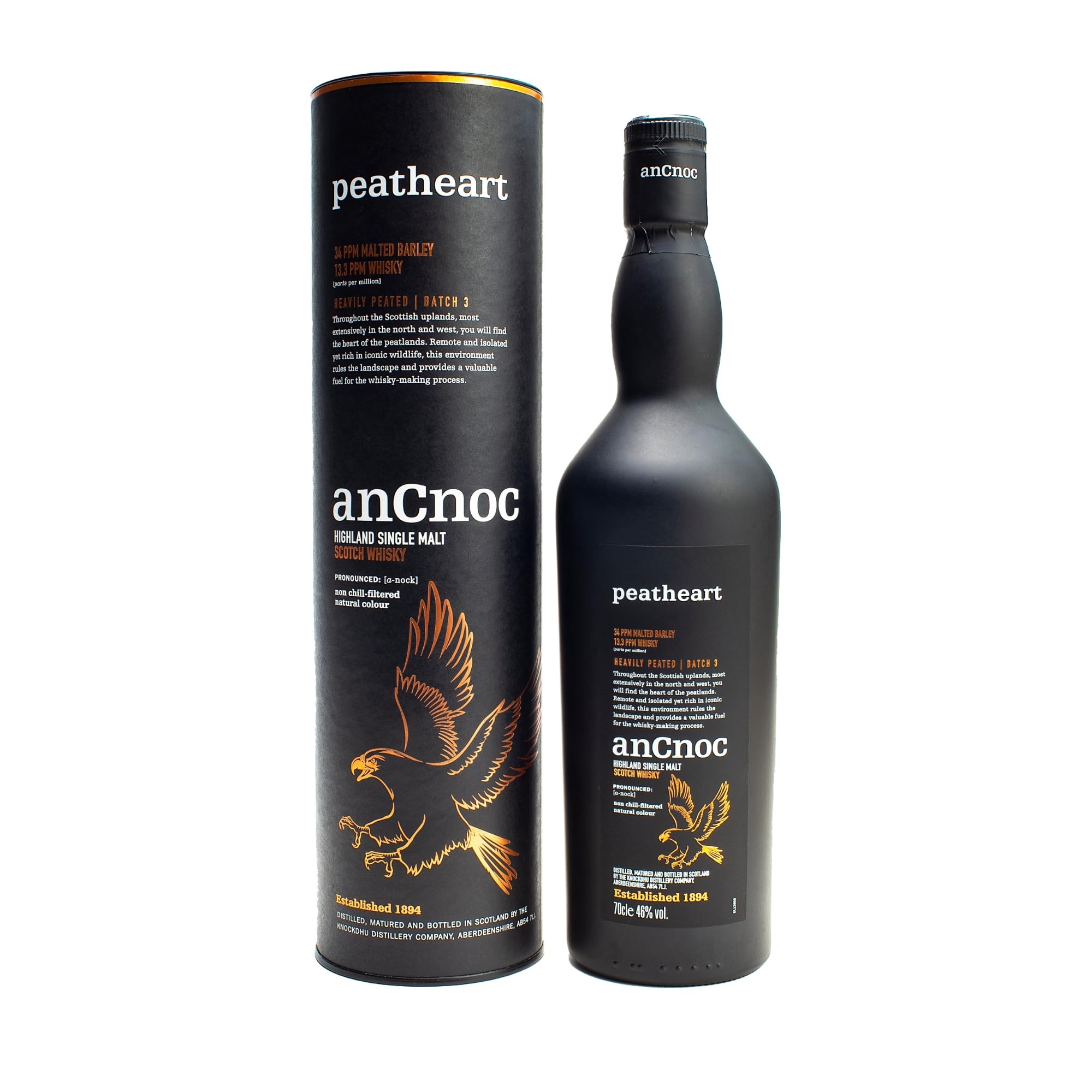 AnCnoc PEATHEART Heavily Peated Batch 3 46% Vol. 0,7l in Giftbox