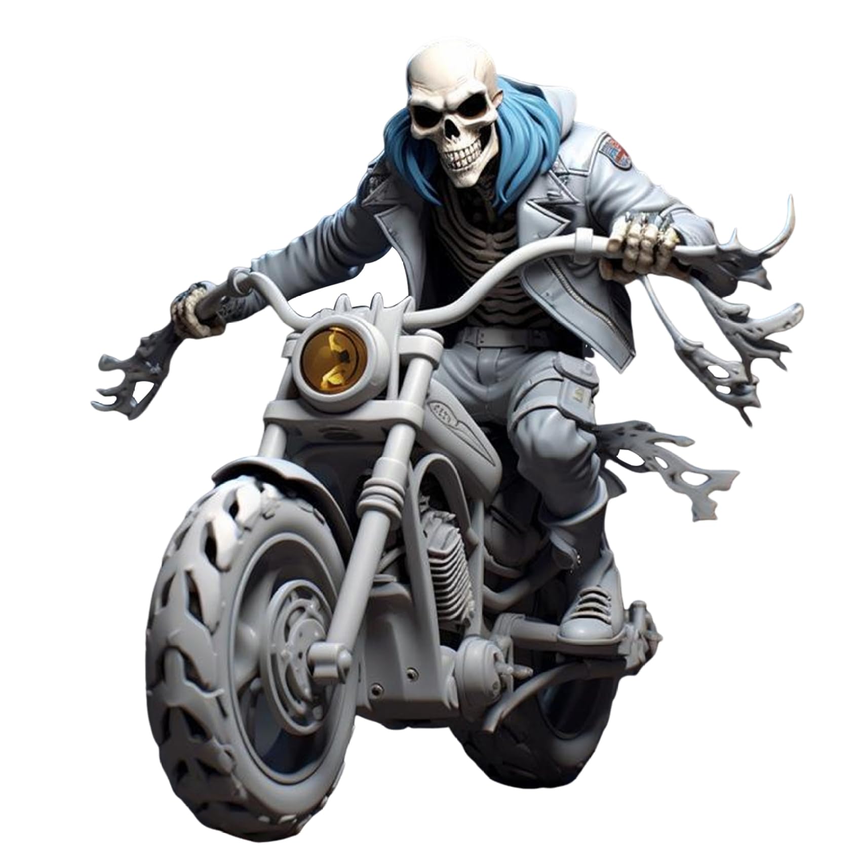 CNAFGBGG Halloween Ornaments Skeleton Figurines Resin Motorcycle Cool Skeleton Figurines 2023 New Small Skull Decor for Halloween Party Office Crafts..