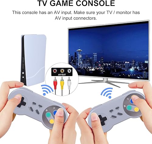 Miniatura 2 de Consola de juegos retro inalámbrica clásica, sistemas de juegos de la vieja escuela con entrada AV, videojuegos Plug & Play con 620 mini juegos